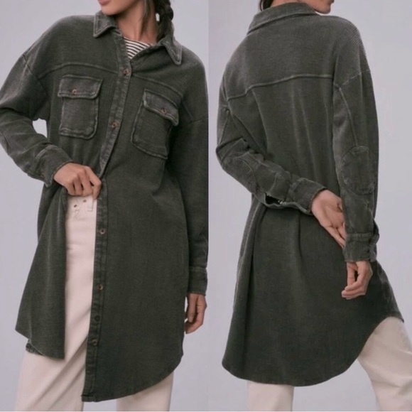 Pilcro Jackets & Blazers - Pilcro by Anthropologie Duster Shacket Oversized Button Front Cozy Cotton